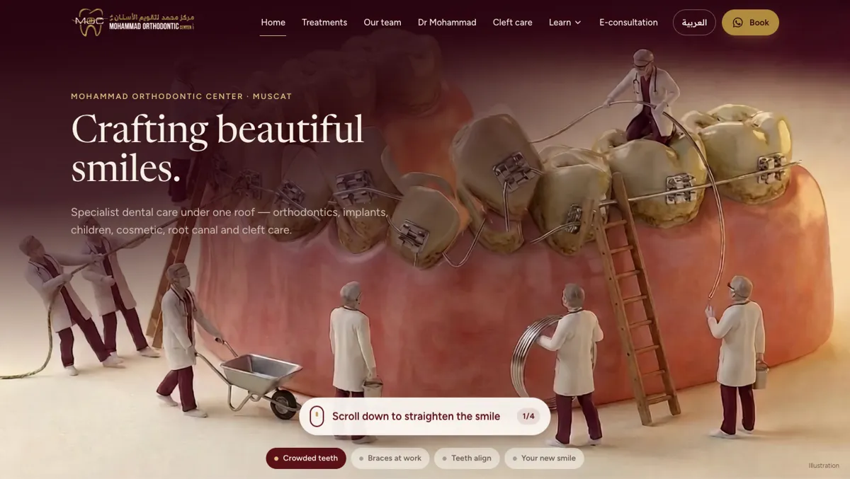 Mohammad Orthodontic Center website by Qarar Labs